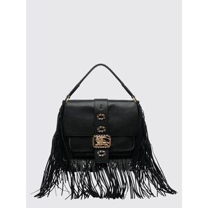 Burberry Women Leather Rider Bag With Fringes Burberry